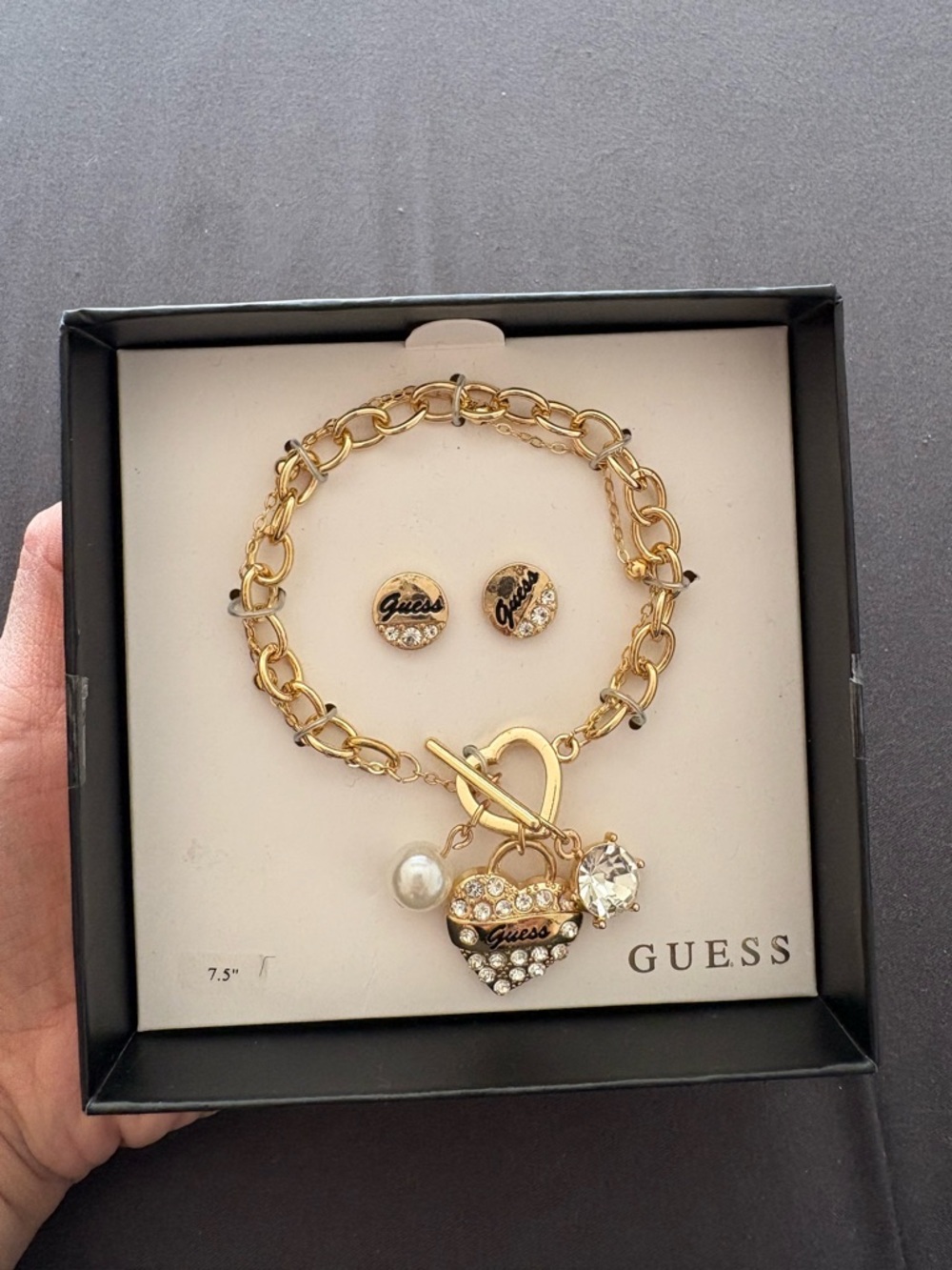 GUESS Gold-Tone Bracelet & Earring Set